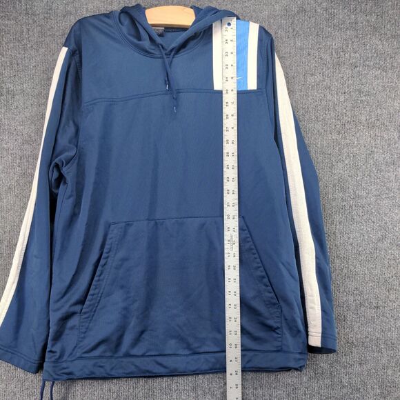 Nike Mens Pullover Hoodie Blue Medium Long Sleeve Shoulder Stripe - Picture 10 of 12